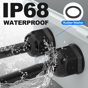 Pressacavo Elettrico NPT 1/2\" Pg13.5 IP68 Impermeabile in Nylon con Rondella e Dado di Bloccaggio per <span class=keywords><strong>Cavi</strong></span> da 6-12mm - Product Image 4