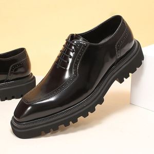 Zapatos Oxford Formales de Negocios de Cuero Genuino Brillante de Lujo, Personalizados con Logotipo, Transpirables y Antideslizantes para Hombre - Product Image 3
