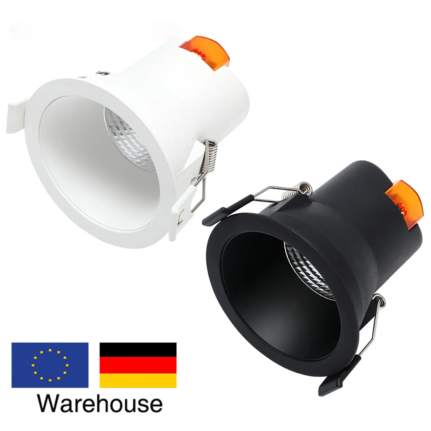 Stock In Germany IP44 Tri-AC Dimmable Mini Anti Glare Spotlight Black White Recessed Led Downlight