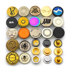 KUNSHUO Logo personnalisé 4 parties bouton pression Rectangle motif métal presse vêtements de l'usine de bouton technique de placage d'or - Product Image 6