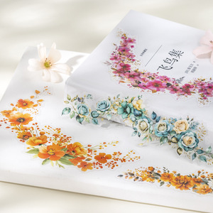 Hojas adhesivas de PET florales de acuarela grandes Tomate Girl Blooming Garden Series Paquete de 10 para planificador de diario y álbum de recortes - Product Image 5