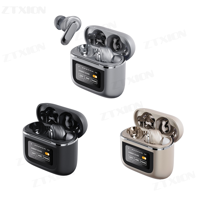 HYX Latest Tour Pro2 Touch Display Passive Noise-Cancelling Active Noise Reduction TWS Earbuds Wireless Headphone Headset
