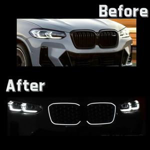 X3 G08 <span class=keywords><strong>calandre</strong></span> éclairée par LED 2023 + <span class=keywords><strong>diamant</strong></span> noir brillant argenté mise à niveau du pare-chocs avant <span class=keywords><strong>calandre</strong></span> centrale avant pièces de carrosserie automatiques pour <span class=keywords><strong>BMW</strong></span> - Product Image 3