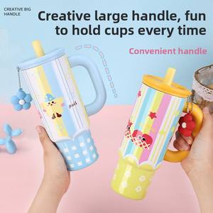 Nuova Borraccia Termica Gigante di Alto Valore in Acciaio Inox con Manico Portatile e Simpatico Design a Cartoni Animati per Viaggio - Product Image 3