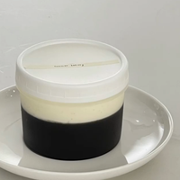 Contenants à glace en PP dépoli avec couvercle à vis 100ml 500ml, gobelets à dessert en plastique de qualité alimentaire, pots à yaourt et pouding, ensembles personnalisés, vente en gros