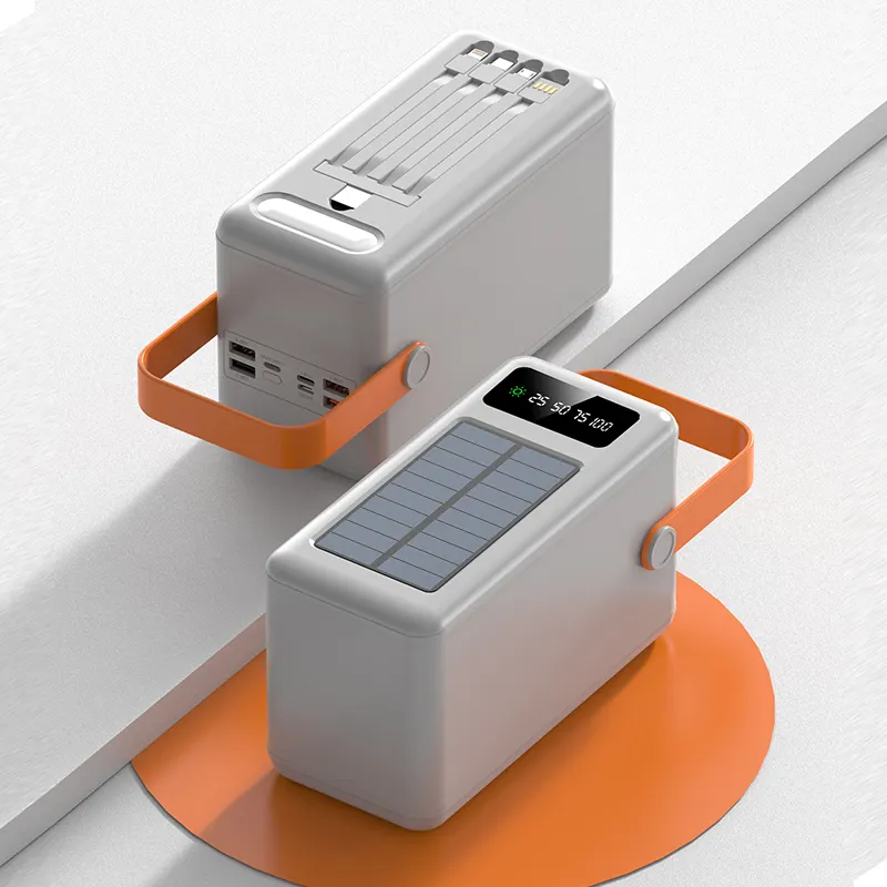 Power Bank tenaga surya kabel Portable, Bank daya matahari 100000 Mah kapasitas ultra-besar lampu berkemah luar ruangan
