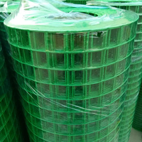 Rouleau de grillage soudé en PVC de calibre 10, 1/2 " x 1/2 ", pour clôture de jardin, filet en fil de fer vert enduit pour ferme, jardin, bâtiment