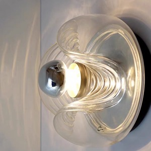 Lampe murale en verre vintage Bauhaus pour chambre à coucher, couloir, balcon, entrée - Product Image 2