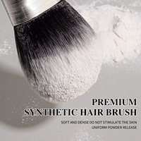 Ensemble de 10 pinceaux de maquillage professionnels personnalisés avec logo, poils synthétiques doux, noirs, pour fond de teint, poudre et highlighter