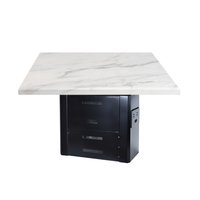 Table de barbecue coréen et de fondue sur mesure, 80*80cm 90*90cm, en acier inoxydable sans fumée, pour deux personnes