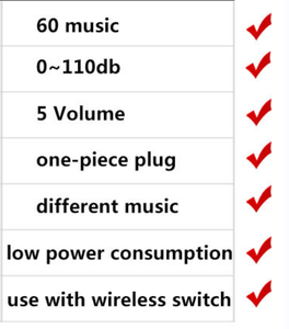 A10BB <span class=keywords><strong>cacazi</strong></span> กริ่งประตูไร้สายกันน้ำ300M 60, รีโมต EU AU UK US plug แบตเตอรี่110V-220V 1ปุ่ม2ตัวรับ - Product Image 2