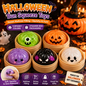 Jouet à presser en forme de boulette de maltose, cadeau d'Halloween, jouet sensoriel anti-stress souple avec cuiseur vapeur - Product Image 1