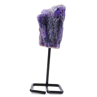 Support métallique en pierres précieuses naturelles en gros, artisanat en pierre de quartz brute pour la guérison, décoration de bureau et de maison