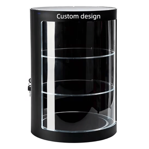 <span class=keywords><strong>Vitrine</strong></span> d'exposition en acrylique éclairée par LED avec logo personnalisé, <span class=keywords><strong>ronde</strong></span>, à 3 niveaux, pour petits articles, pour magasin de détail - Product Image 6