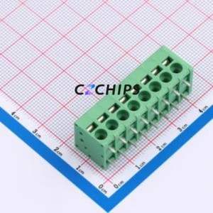 MX205R-5.0-08P-GN01-Cu-A Spring Terminal Block Through hole Component (THT),P=5mm Connector 1x8P 5mm Green Right Angle Insert - Product Image 1