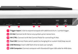 HXM HDP-2 черный цвет без металлической подставки 8 колодок профессиональные ударные инструменты Octapad - Product Image 5