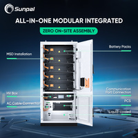 Armoire de stockage d'énergie commerciale Sunpal 125 kW 261 kWh tout-en-un, refroidie par liquide, pour extérieur, armoire BESS