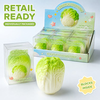 Lot de 12 balles anti-stress souple en forme de chou en TPR à remontée lente, pour soulager le stress, vente en gros, coffret cadeau