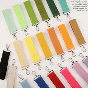 <b>Personalized</b> Metal <b>Keychain</b> Custom Embroidery Patch Woven Canvas Cotton Luggage Streamer Key Pendant Buckle Promotional - Product Image 3