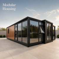 Maison conteneur 40 pieds, maison préfabriquée moderne extensible, bâtiment modulaire en conteneur pour projets résidentiels et commerciaux