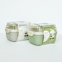 Boîte à lunch carrée moderne en silicone bleu, portable, réutilisable, chauffable, étanche, écologique, durable, sans BPA, en plastique
