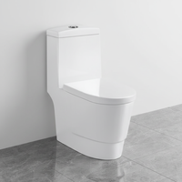 WC chinois monobloc à double chasse, moderne, en céramique, à siphon, avec évacuation en S pour usage hôtelier