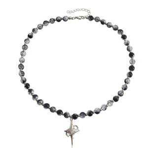 <span class=keywords><strong>Cadena</strong></span> de Clavícula con Cuentas Blancas y Negras Retro para Mujeres y Hombres, Colgante de Cruz y Estrella, Collares con Cuentas de <span class=keywords><strong>Perlas</strong></span> Irregulares, Regalos de Joyería - Product Image 1
