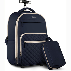 Wholesale 17 Inch Rolling <b>Backpack</b> Travel Laptop <b>Backpack</b> for Men Women Carry on Luggage with <b>Wheels</b> - Product Image 5