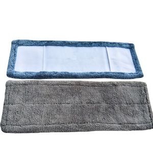 <b>Flat</b> <b>Mop</b> Cover Coral Fleece Replacement Cloth Gray And Blue Rectangle Floor Cleaning - Product Image 1