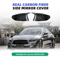 Coque de rétroviseur gauche neuve style M en fibre de carbone véritable pour Infiniti Q50 Q50L Q60 Q70 QX30 (2014-2020)