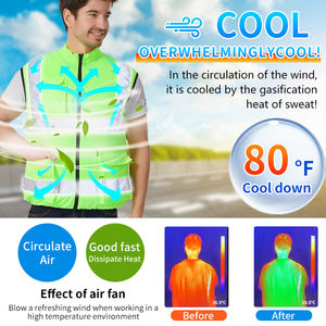 ファン付き冷却ベスト <span class=keywords><strong>12v</strong></span> 5700RPM ブラシレスモーター 低騒音 20000mAhバッテリー 熱中症対策 - Product Image 2