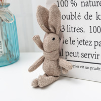 Nouvelle Peluche Lapin à Longues Jambes en Lin, Figurine Mignonne pour Décoration et Cadeau