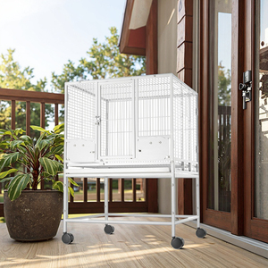 Papegaaienkooi Grote Metalen Vogelkooi Solide Knop Luxe Villa Kooi Gestapelde Dubbele Laag Ecologisch Gepoedercoat Reproductiekooi - Product Image 2