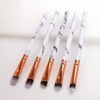 Pinceaux de maquillage plats synthétiques vegan à manche en plastique, lot de 10 pièces pour le visage, les yeux, le mascara, le baume à lèvres, le rasage, échantillon gratuit