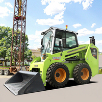 JIUBANG Cran Mini+Skid+Steer+Loader Backhoe Loader dengan Wheel Loader Bermomentum Beban Tinggi Garansi 1 Tahun