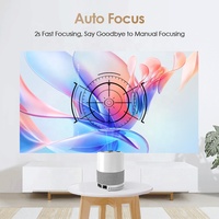 Projecteur vidéo de poche WiFi double bande 1080P Android 9 avec son stéréo HIFI 7500 lumens pour cinéma maison, usage familial/enfants