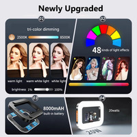 Lampe vidéo RVB 20W améliorée pour appareil photo, éclairage d'appoint LED pleine couleur, lampe de poche portable pour photographie, diffusion en direct et vlogging