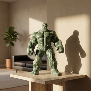 <span class=keywords><strong>Figurine</strong></span> <span class=keywords><strong>Hulk</strong></span> sculptée en marbre vert naturel H350mm, finition polie, pour décoration intérieure de villas résidentielles, art public de super-héros - Product Image 4