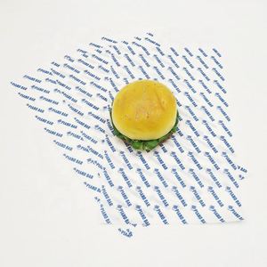 Wholesale 15.75"x15.75" Custom Logo Greaseproof <b>Wax</b> Coated Virgin Sandwich <b>Paper</b> Wrapping Bread Chocolate Hamburger Snack Cake - Product Image 1