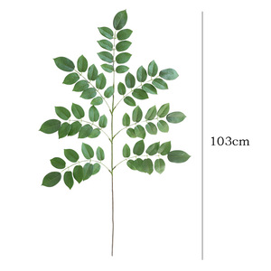 Branche de feuille de goyave artificielle Ruilisi, 2-4 pouces, moulée par injection, pour décoration de mariage et de maison, vert coucher de soleil rouge - Product Image 5