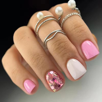 Ongles artificiels décoratifs de haute qualité en amande, forme cercueil, style ballerine, à presser, vente en gros d'usine, ongles personnalisables avec logo