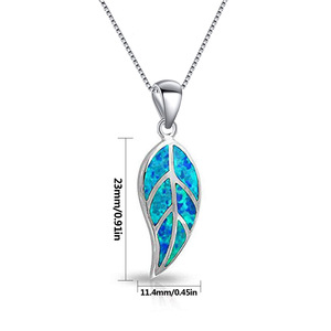 Collier Ancre Série Forêt Bestseller pour Femme avec Pendentif Bleu en Alliage de Cuivre Plaqué Argent Chaîne Boîte Chrétienne Cadeau - Product Image 2