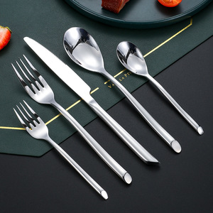 Stainless Steel Cutlery <b>Set</b> Knives Forks Spoons Western Style Steak Dinner Party Use Solid Color First Class Quality - Product Image 2