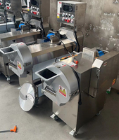 Industriële elektrische groente snijmachine, blokjes snijder, uien snijder, tomaten snijder, commerciële uien- en aardappelchips snijmachine