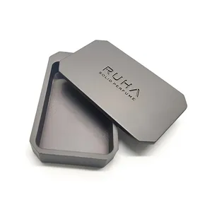 Gunmetal Compact Metalen Containers Effen Keulen Parfum Voor Mannen