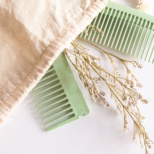 Gloway – peigne à queue de <span class=keywords><strong>Rat</strong></span> entièrement naturel, biodégradable, brosse à cheveux de douche, peigne large vert écologique, ensemble de peignes en paille de blé, 5 pièces - Product Image 4