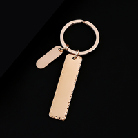 Ensemble de porte-clés rectangulaires Ywyougang, 4 couleurs, porte-clés en métal avec étiquette courte à bord dentelé et fosse concave, idéal pour un cadeau