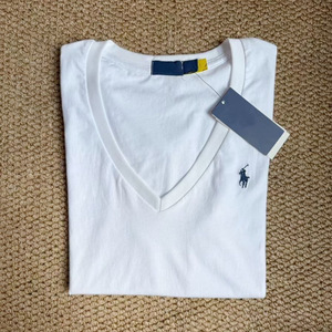 Женская приталенная футболка из хлопка и капока с вышивкой в виде милых животных, V-образным вырезом, короткими рукавами, защитой от УФ-излучения и текстурой добби, модель <span class=keywords><strong>PL</strong></span> Raffaello. - Product Image 4