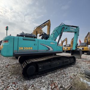 Excavatrice hydraulique sur chenilles d'occasion Kobelco SK350D/SK350LC, 35 tonnes, importée du Japon, équipée d'une pompe Hino, en bon état de marche - Product Image 1