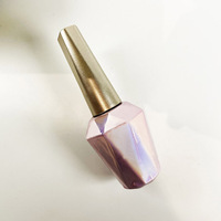 Flacon de vernis à ongles en verre vide de luxe de 13 ml, rechargeable, avec bouchon et pinceau